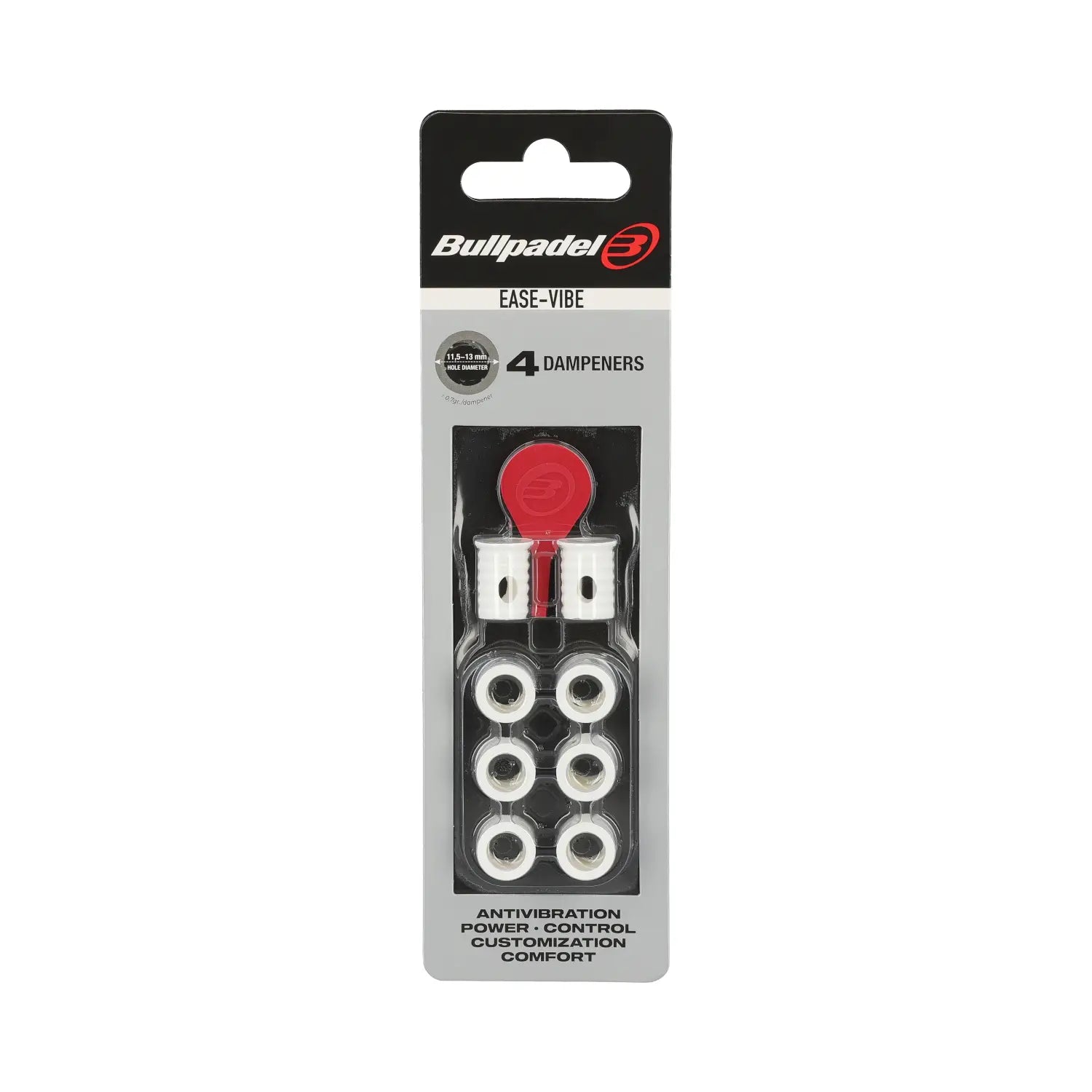 BLISTER (4UDS) ANTIVIBRADOR BULLPADEL EASE VIBE BLANCO
